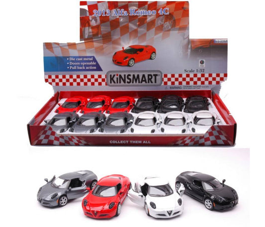 SCALE MODEL COMPATIBLE WITH ALFA ROMEO 4C 2013 12.5 cm 1:32 KINSMART KT5366