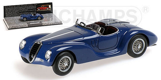 MODELLINO IN SCALA COMPATIBILE CON ALFA ROMEO 6C 2500 SS CORSA SPIDER 1939 BLUE 1:43 MINICHAMPS PM437120232