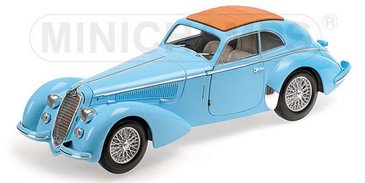 MODELLINO IN SCALA COMPATIBILE CON ALFA ROMEO 8C 2900 B LUNGO 1938 LIGHT BLUE 1:18 MINICHAMPS PM100120420