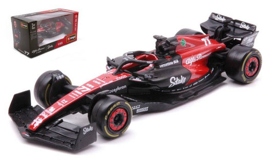 MODELLINO IN SCALA COMPATIBILE CON ALFA ROMEO F1 C43 N.77 VALTTERI BOTTAS 2023 1:43 BURAGO BU38085B