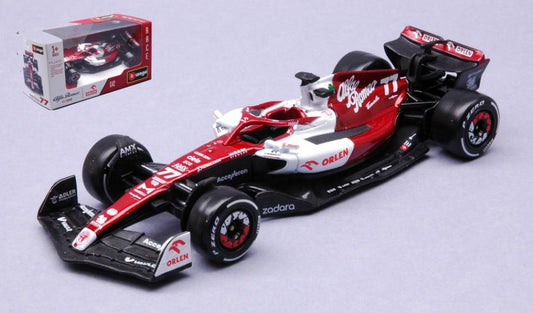 MODELLINO IN SCALA COMPATIBILE CON ALFA ROMEO F1 VALTTERI BOTTAS 2022 N.77 BAHRAIN GP 1:43 BURAGO BU38067B