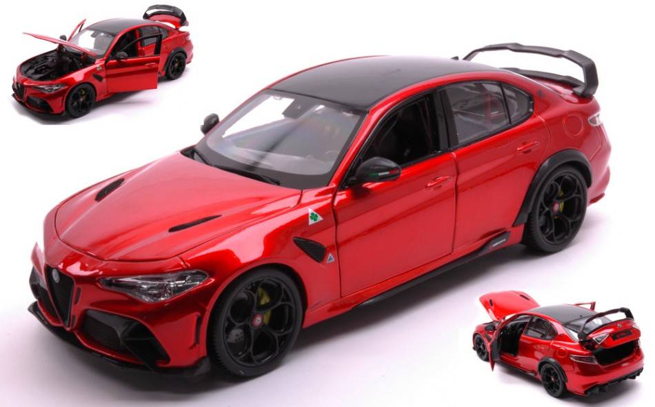 MODELLINO IN SCALA COMPATIBILE CON ALFA ROMEO GIULIA GTAM 2020 RED 1:18 BURAGO BU11049