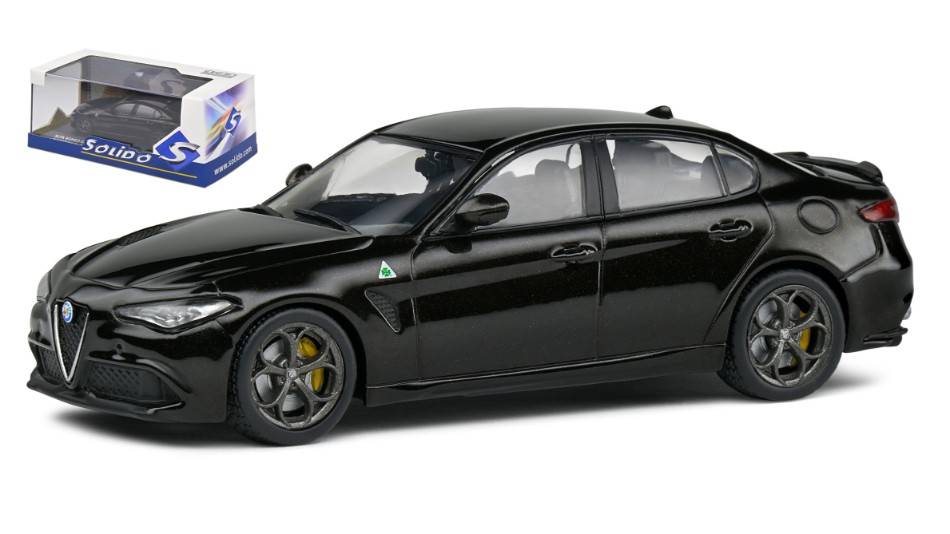 MODELLINO IN SCALA COMPATIBILE CON ALFA ROMEO GIULIA QUADRIFOGLIO 2019 BLACK 1:43 SOLIDO SL4313107