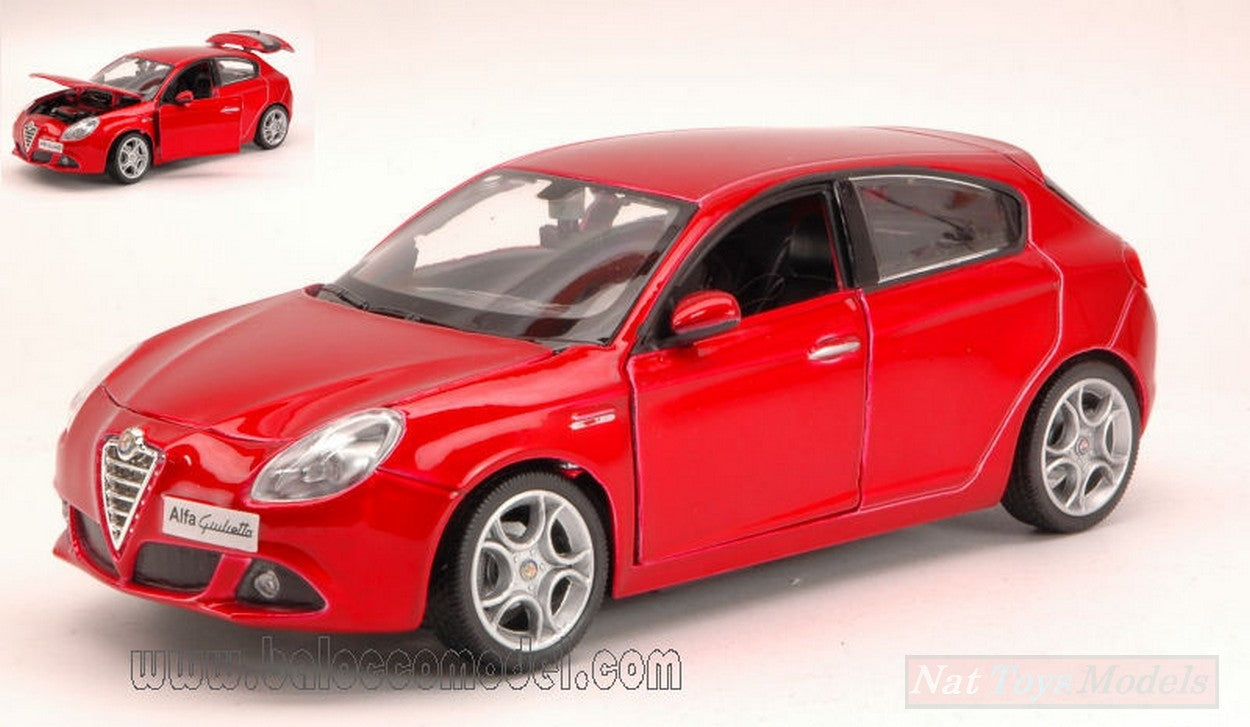 MODELLINO IN SCALA COMPATIBILE CON ALFA ROMEO GIULIETTA 2009 RED METALLIC 1:24 BURAGO BU22128R