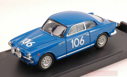 MODELLINO IN SCALA COMPATIBILE CON ALFA ROMEO GIULIETTA SV N.106 WINNER CL.MILLE MIGLIA 1956 SGORBATI 1:43 BANG BG7173