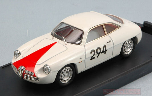 MODELLINO IN SCALA COMPATIBILE CON ALFA ROMEO GIULIETTA SZ N.294 FORNOVO-M.CASSIO 1962 C.D.INNOCENTI 1:43 BANG BG7184