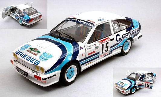 SCALE MODEL COMPATIBLE WITH ALFA ROMEO GTV6 N.15 RALLY DES GARRIGUES 1986 C.RIGOLLET-M.BATHELOT 1:18 SOLIDO SL1802305