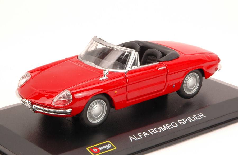 SCALE MODEL COMPATIBLE WITH ALFA ROMEO SPIDER "DUETTO OSSO DI SPIIA" 1966 RED 1:32 BURAGO BU43047