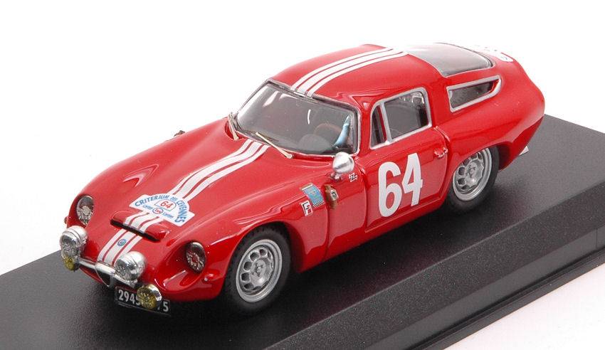MODELLINO IN SCALA COMPATIBILE CON ALFA ROMEO TZ1 N.64  CRITERIUM CEVENNES 1964 ROLLAND-AUGIAS 1:43 BEST MODEL BT9806