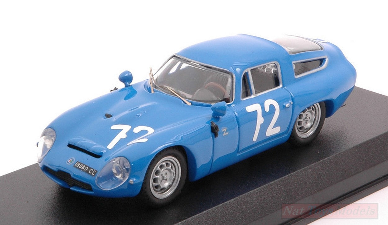 MODELLINO IN SCALA COMPATIBILE CON ALFA ROMEO TZ1 N.72 TARGA FLORIO 1965 PANEPINTO-PARLA 1:43 BEST MODEL BT9783