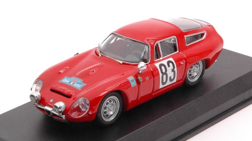 MODELLINO IN SCALA COMPATIBILE CON ALFA ROMEO TZ1 N.83  COUPE DES ALPES 1964 ROLLAND-AUGIAS 1:43 BEST MODEL BT9808
