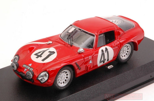 MODELLINO IN SCALA COMPATIBILE CON ALFA ROMEO TZ2 N.41 RETIRED LM 1965 R.BUSSINELLO-J.ROLLAND 1:43 BEST MODEL BT9174