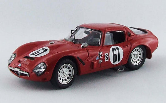 MODELLINO IN SCALA COMPATIBILE CON ALFA ROMEO TZ2 N.61 RETIRED 12H SEBRING 1966 ZECCOLI-"GEKI" 1:43 BEST MODEL BT9558