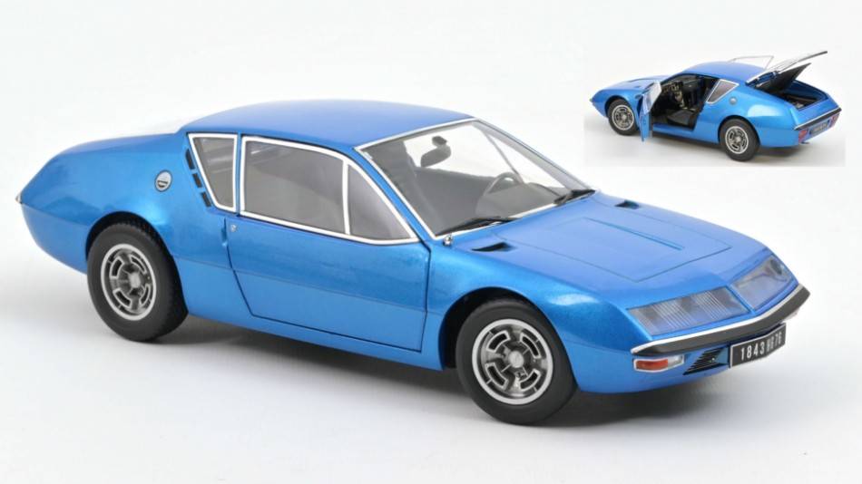 MODELLINO IN SCALA COMPATIBILE CON ALPINE A 310 1600 VE 1972 ALPINE BLUE 1:18 NOREV NV185400