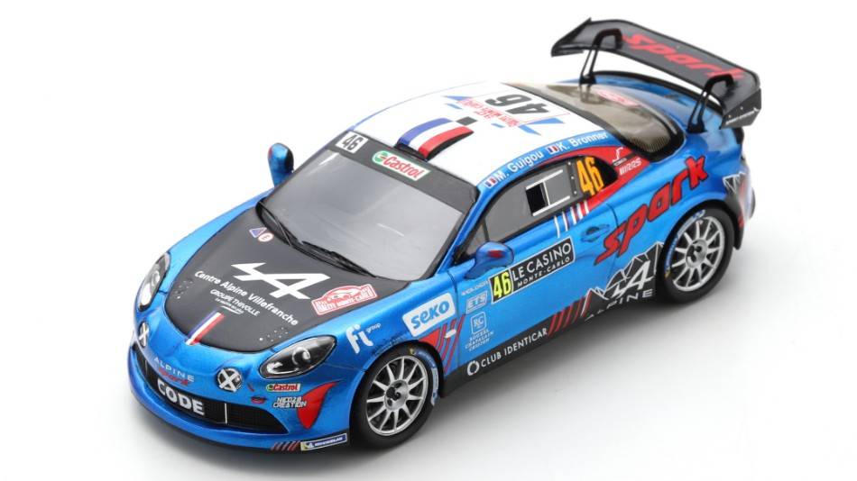MODELE REDUIT COMPATIBLE AVEC ALPINE A110 N.46 MONTE CARLO 2022 M.GUIGOU-K.BRONNER 1:43 SPARK MODEL S6698