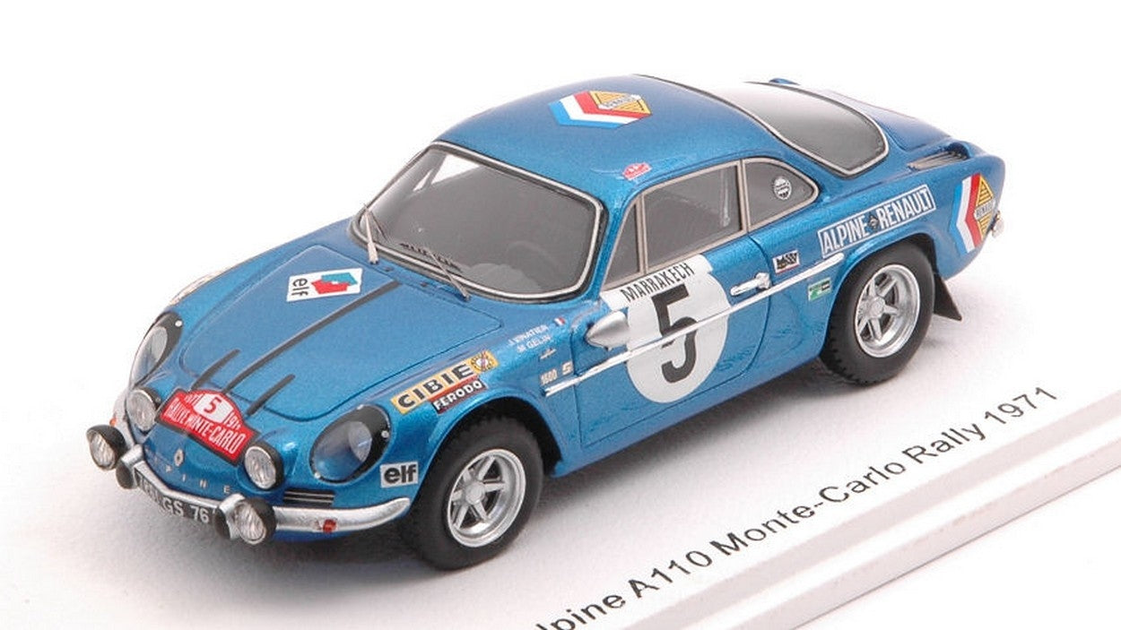 SCALE MODEL COMPATIBLE WITH ALPINE A110 N.5 9th MONTE CARLO 1971 J.VINATIER-M.GELIN 1:43 SPARK MODEL S6107