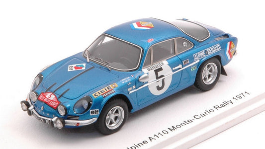SCALE MODEL COMPATIBLE WITH ALPINE A110 N.5 9th MONTE CARLO 1971 J.VINATIER-M.GELIN 1:43 SPARK MODEL S6107