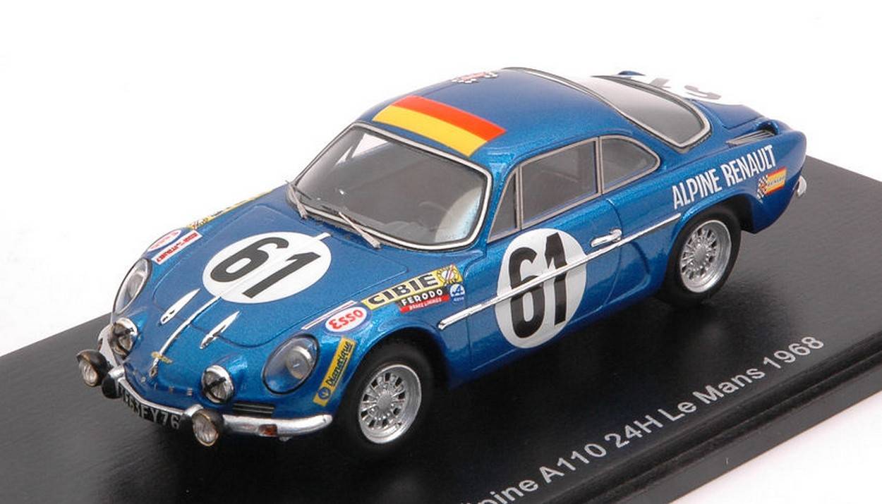SCALE MODEL COMPATIBLE WITH ALPINE A110 N.61 LM 1968 M.NUSBAUMER-J.BOURDON 1:43 SPARK MODEL S6102