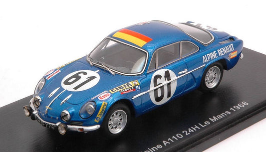 SCALE MODEL COMPATIBLE WITH ALPINE A110 N.61 LM 1968 M.NUSBAUMER-J.BOURDON 1:43 SPARK MODEL S6102