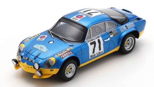 SCALE MODEL COMPATIBLE WITH ALPINE A110 N.71 WINNER CRIT.DE CEVENNES 1971 B.DARNICHE-A.MAHE 1:43 SPARK MODEL SF135