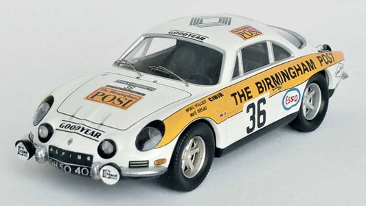 MODÈLE RÉDUIT COMPATIBLE AVEC ALPINE A110 RAC RALLY 1971 HOLLIER/BROAD 1:43 TROFEU TFRRUK81