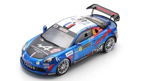 MODELLINO IN SCALA COMPATIBILE CON ALPINE A110 RALLY N.46 RALLY MONTE CARLO 2022 GUIGOU/BRONNER 1:18 SPARK MODEL 18S710