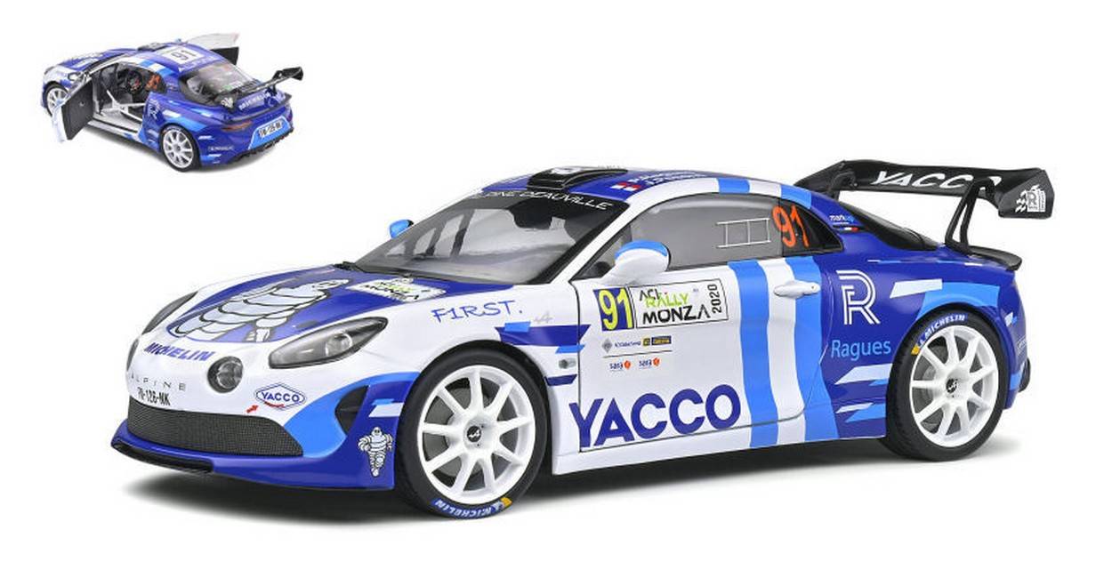 MODELE REDUIT COMPATIBLE AVEC ALPINE A110S N.91 RALLY MONZA 2020 P.RAGUES 1:18 SOLID SL1801613