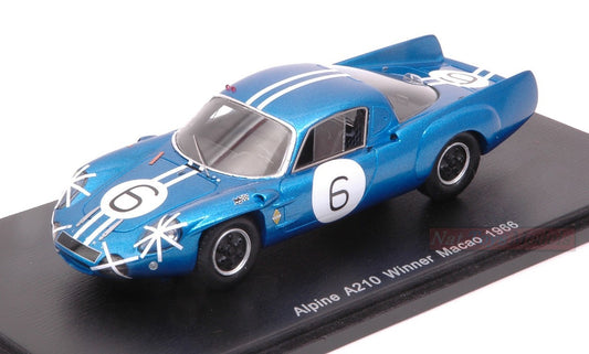 SCALE MODEL COMPATIBLE WITH ALPINE A210 N.6 WINNER MACAO 1966 MAURO BIANCHI 1:43 SPARK MODEL S43MC66
