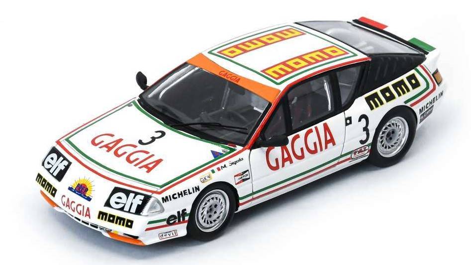 SCALE MODEL COMPATIBLE WITH ALPINE V6 TURBO N.3 EUROPE CUP CHAMPION 1986 MASSIMO SIGALA 1:43 SPARK MODEL S7331
