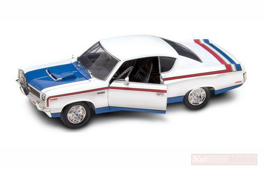 SCALE MODEL COMPATIBLE WITH AMC REBEL 1970 WHITE 1:18 YAT MING YM92778W