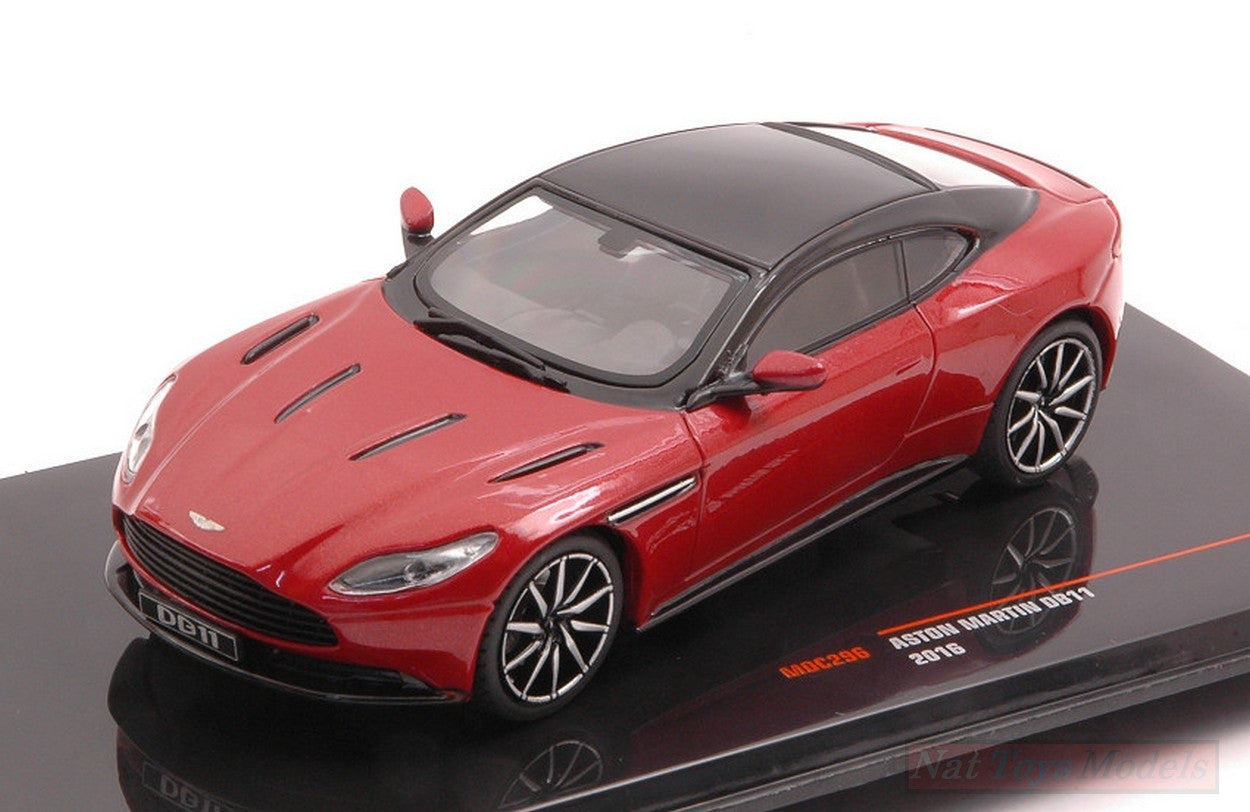 MODÈLE RÉDUIT COMPATIBLE AVEC ASTON MARTIN DB 11 2016 ROUGE MÉTALLISÉ 1:43 IXO MODEL MOC296