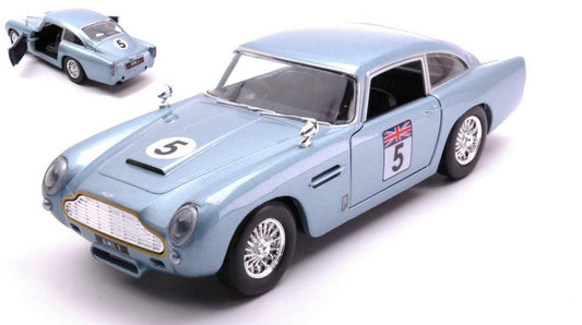 MODELE REDUIT COMPATIBLE AVEC ASTON MARTIN DB5 N.5 GT RACING BLEU 1:24 MOTORMAX MTM73789B