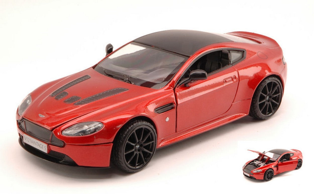 MODÈLE RÉDUIT COMPATIBLE AVEC ASTON MARTIN V12 VANTAGE S 2013 ROUGE MÉTALLISÉ 1:24 MOTORMAX MTM79322R
