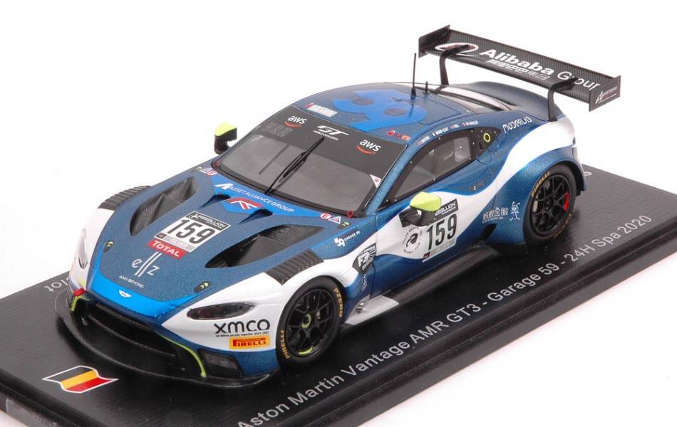 MODÈLE RÉDUIT COMPATIBLE AVEC ASTON MARTIN VANTAGE GT3 N.159 24 H SPA 2020 WATSON DE ANGELIS-PULL-H. 1:43 MODÈLE ÉTINCELLE SB403