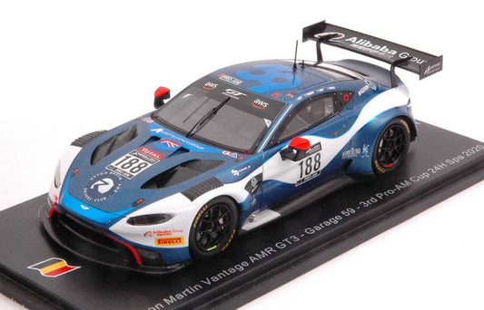 MODELE REDUIT COMPATIBLE AVEC ASTON MARTIN VANTAGE GT3 N.188 PRO-AM 24 H SPA 2020 WEST-ADAM-MARTIN 1:43 SPARK MODEL SB384