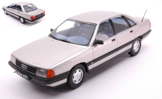 SCALE MODEL COMPATIBLE WITH AUDI 100 C3 1989 SILVER METALLIC 1:18 TRIPLE 9 T9-1800352