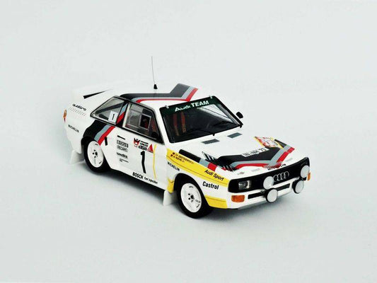MODELE REDUIT COMPATIBLE AVEC AUDI QUATTRO N.1 1er 3 STADTE RALLY 1984 ROHRL-/GEIST.SAMEDI VERS.1:43 TROFEU TFRRDE30