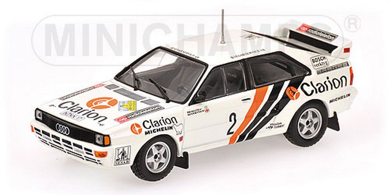 MODELE REDUIT COMPATIBLE AVEC AUDI QUATTRO N.2 RALLYE SUEDOIS 1984 EKLUND 1:43 MINICHAMPS PM430841902