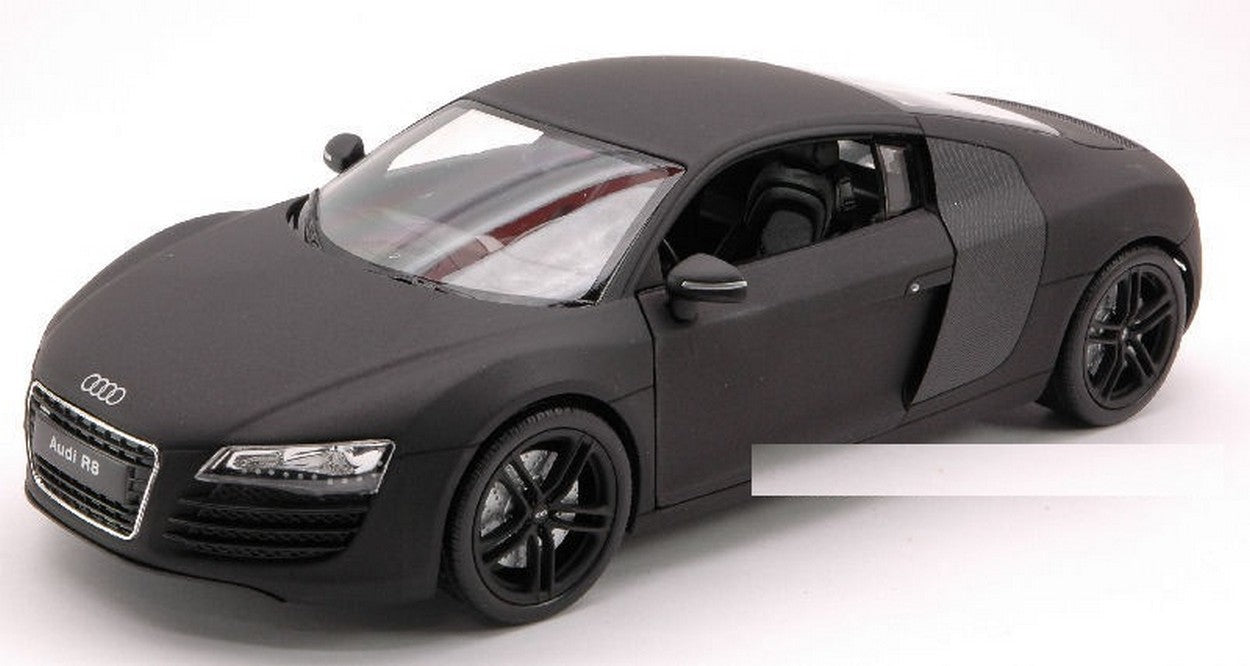 MODELE REDUIT COMPATIBLE AVEC AUDI R 8 2007 NOIR MAT 1:24 WELLY WE2348