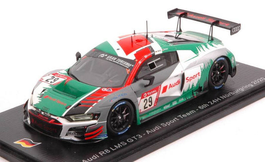 MODELE REDUIT COMPATIBLE AVEC AUDI R8 GT3 N.29 6ème NURBURGRING 2020 DRUDI-MIES-RAST-VAN DER LINDE 1:43 SPARK MODEL SG685