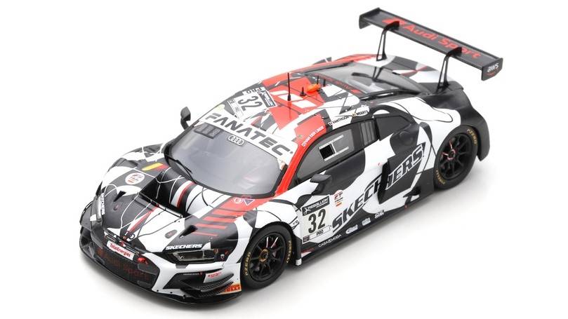 MODELE REDUIT COMPATIBLE AVEC AUDI R8 GT3 N.32 2ème 24 H SPA 2021 VANTHOOR-VAN DER LINDE-WEERTS 1:43 SPARK MODEL SB430