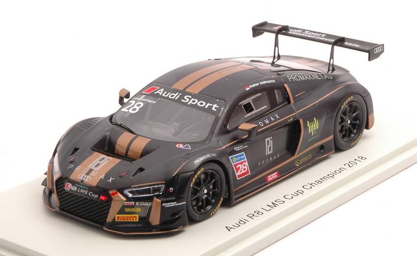 SCALE MODEL COMPATIBLE WITH AUDI R8 LMS CUP CHAMPION 2018 N.28 A.HARYANTO 1:43 SPARK MODEL SA177