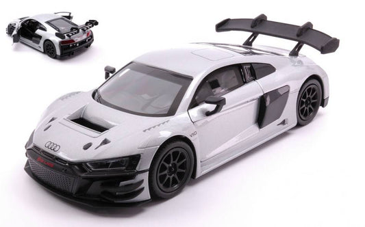 MODELLINO IN SCALA COMPATIBILE CON AUDI R8 LMS GT3 ICE SILVER METALLIC 1:24 MOTORMAX MTM79380S