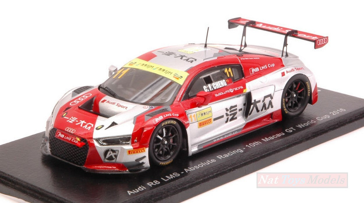 MODELE REDUIT COMPATIBLE AVEC AUDI R8 LMS N.11 10ème MACAO GT WORLD CUP 2016 CHENG CONGFU 1:43 SPARK MODEL SA115