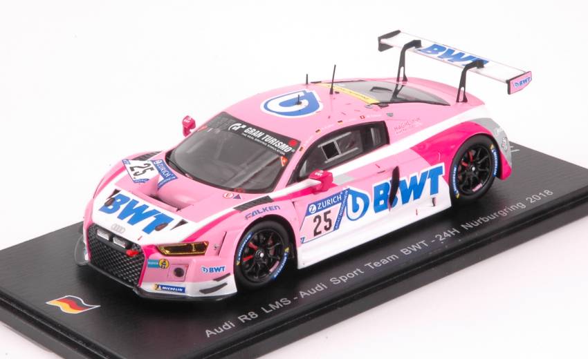 SCALE MODEL COMPATIBLE WITH AUDI R8 N.25 24 H NURBURGRING 2018 MUCKE-JONS-FASSLER-KAFFER 1:43 SPARK MODEL SG410