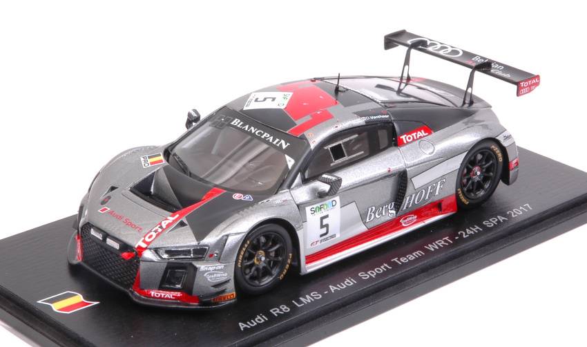 SCALE MODEL COMPATIBLE WITH AUDI R8 N.5 11th 24H SPA 2017 FASSLER-LOTTERER-VANTHORR 1:43 SPARK MODEL SB147