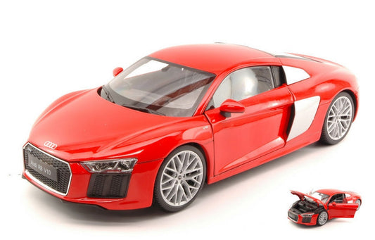 MODELE REDUIT COMPATIBLE AVEC AUDI R8 V10 2016 ROUGE 1:18 WELLY WE8052R