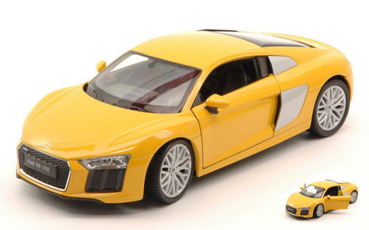 MODELE REDUIT COMPATIBLE AVEC AUDI R8 V10 2016 JAUNE 1:24 WELLY WE24065Y