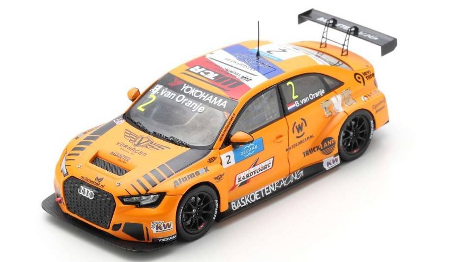 MODELE REDUIT COMPATIBLE AVEC AUDI RS 3 LMS N.2 WTCR ZANDWOORT 2018 PRINCE BERNHARD VAN ORANJE 1:43 SPARK MODEL S8962