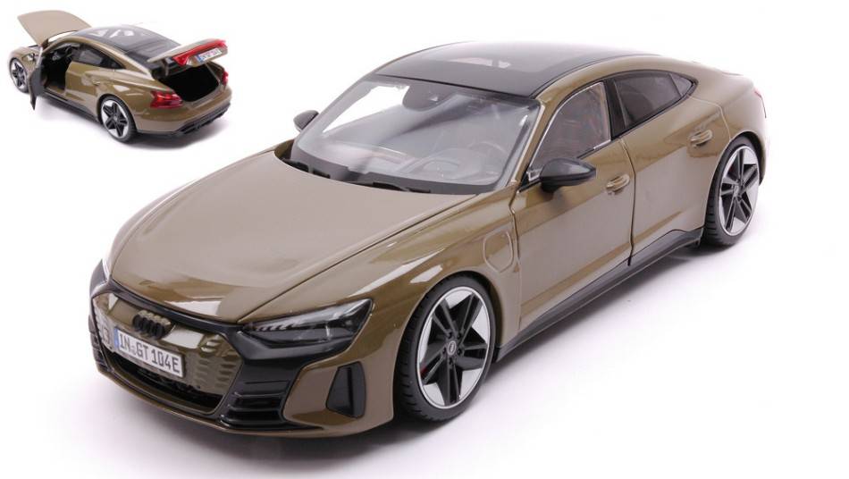 MODELLINO IN SCALA COMPATIBILE CON AUDI RS e-TRON GT 2022 GREEN 1:18 BURAGO BU11050G